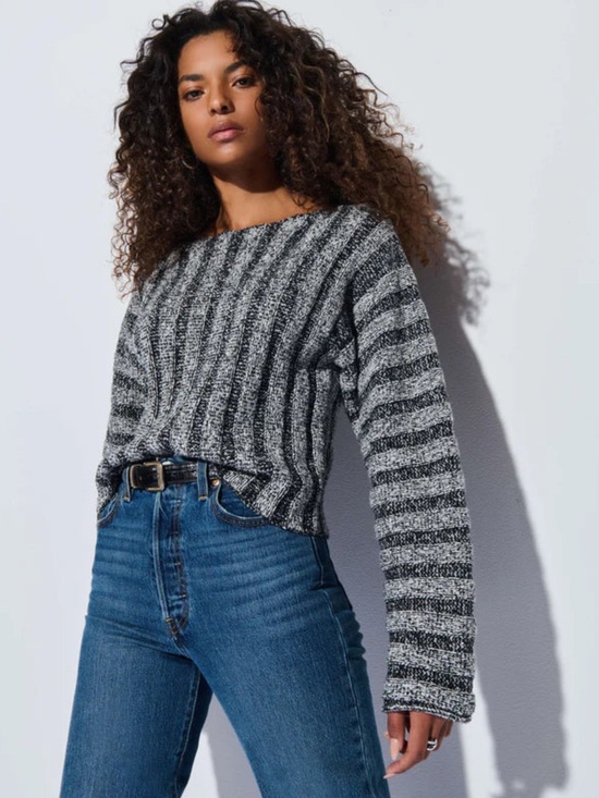 Nation LTD Sweaters - Nation LTD  Ronan Striped Black & White Knit Sweater NEW